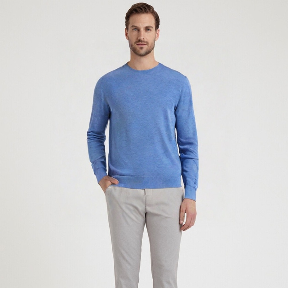 Camicissima Blue Cashmere Wool Blend Italian Knit‎ Pullover Sweater Men’s XL